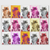 KITTY CAT/KITTEN MET RODE ROSEN CADEAUPAPIER (Vlak)