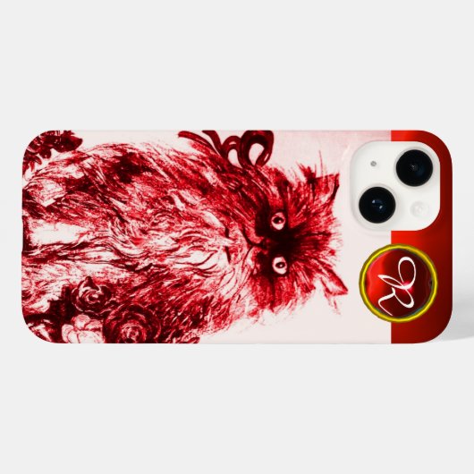 KITTY CAT-KITTEN MET ROSES Gemstone Monogram Case-Mate iPhone Case (Achterkant (horizontaal))