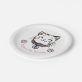 Kitty Cat Kitten Roze Paarse gouden verjaardagsfee Papieren Bordje (Gekanteld)