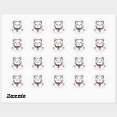 Kitty Cat Kitten Roze Paarse gouden verjaardagsfee Ronde Sticker (Vel)