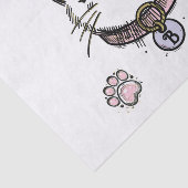 Kitty Cat Kitten Roze Paarse gouden verjaardagsfee Tissuepapier (Detail)