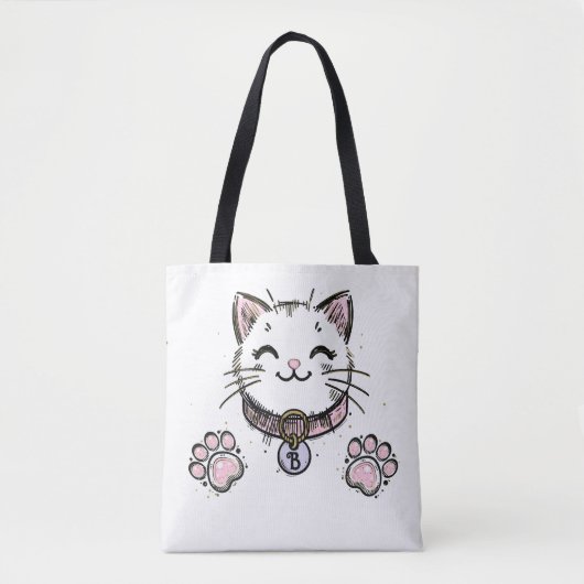 Kitty Cat Kitten Roze Paarse gouden verjaardagsfee Tote Bag (Voorkant)