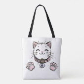 Kitty Cat Kitten Roze Paarse gouden verjaardagsfee Tote Bag (Achterkant)