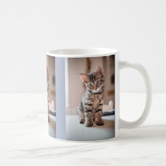 Kitty Cat Liefhebber 3 Aangepaste Foto's Koffiemok (Rechts)