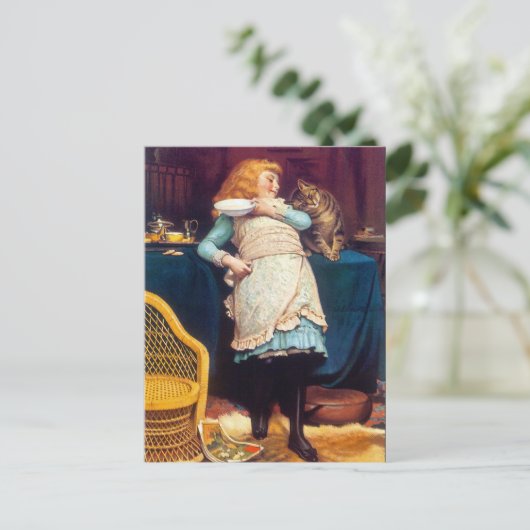 Kitty Cat Love - kunst Briefkaart (Staand voorkant)