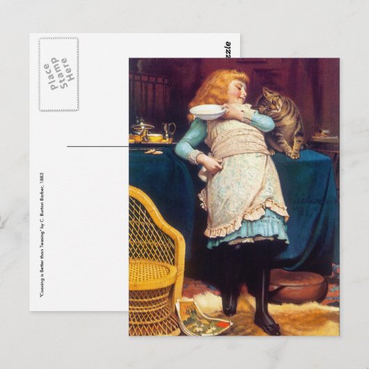 Kitty Cat Love -  kunst Briefkaart (Voorkant / Achterkant)