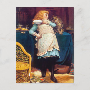 Kitty Cat Love -  kunst Briefkaart