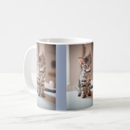Kitty Cat Lover 3 Aangepaste foto's Koffiemok (Voorkant links)