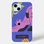  Kitty Cat & Matisse bladeren Case-Mate iPhone Case (Achterkant)