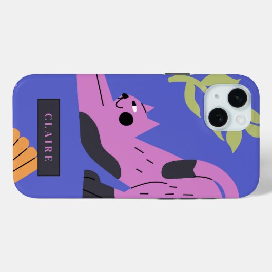 Kitty Cat & Matisse bladeren Case-Mate iPhone Case (Achterkant (horizontaal))