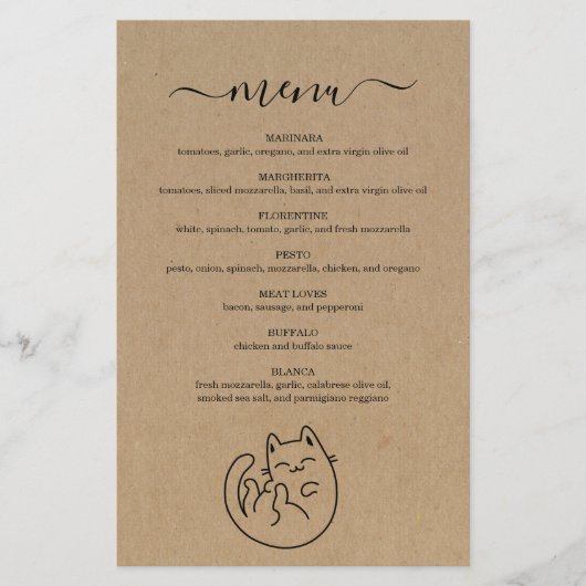 Kitty Cat Menu (Voorkant)