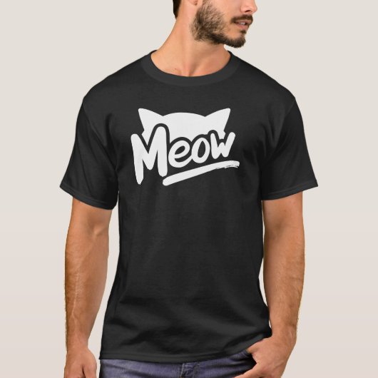 Kitty Cat Meow met Schattigee Kitten Ears T-shirt (Voorkant)