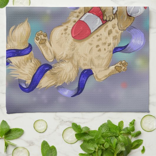 Kitty Cat Meowy Kerstmis! Theedoek (Gevouwen)