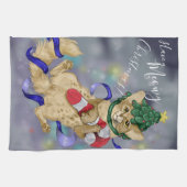 Kitty Cat Meowy Kerstmis! Theedoek (Horizontaal)