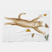 Kitty Cat met Butterflies Kitchen Towel Theedoek (Horizontaal)