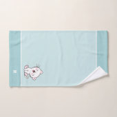 Kitty Cat & Monogram op Lichtblauwe Badhanddoekens Bad Handdoek (Handdoek)