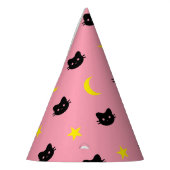 kitty Cat Moon and Stars Party Pet Feesthoedjes (Links)