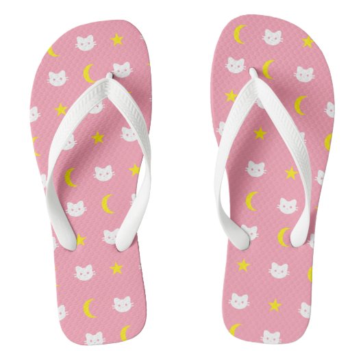 Kitty Cat Moon en Sterren Teenslippers (Voetbed)