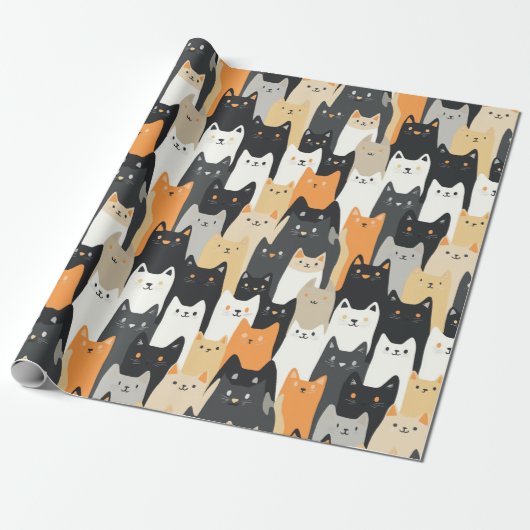 Kitty Cat-mouflage Cat Camo Wrapping Paper Cadeaupapier (Uitgerold)