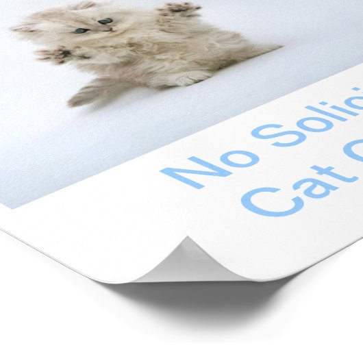 Kitty Cat No Solicitors Sign Poster (Hoek)
