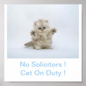 Kitty Cat No Solicitors Sign Poster (Voorkant)