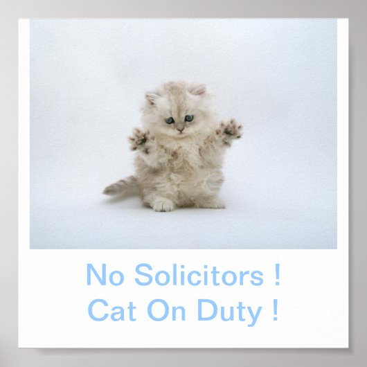 Kitty Cat No Solicitors Sign Poster (Voorkant)