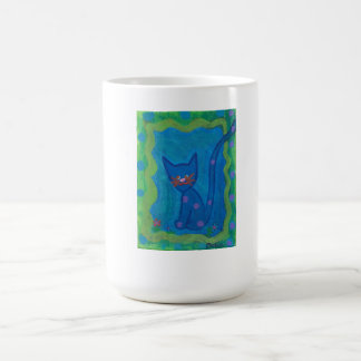 Kitty Cat Omringd door Blue Green World Koffiemok