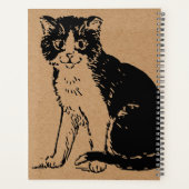 Kitty Cat op bruin papier Fine Art Planner (Achterkant)