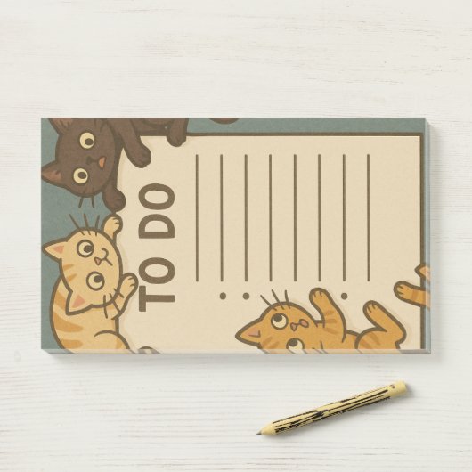 Kitty Cat Pad To Do List Post-it® Notes (Op bureau)