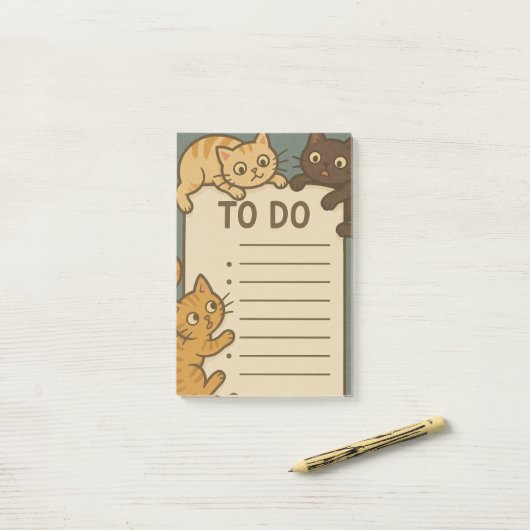 Kitty Cat Pad To Do List Post-it® Notes (Op bureau)