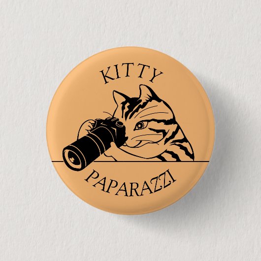 Kitty Cat Paparazzi - Fotograaf Ronde Button 3,2 Cm (Voorkant)