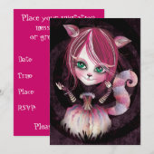 Kitty Cat Party Invitation Wenskaart Kaart (Voorkant / Achterkant)