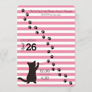 Kitty Cat Party Verjaardag Uitnodiging