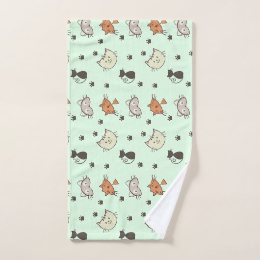 Kitty Cat Pattern Bad Handdoek (Handdoek)