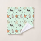 Kitty Cat Pattern Bad Handdoek (Wasdoekje)