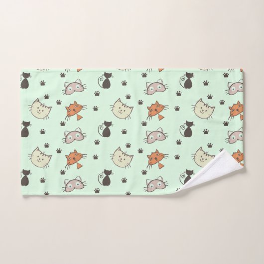Kitty Cat Pattern Bad Handdoek (Handdoek)