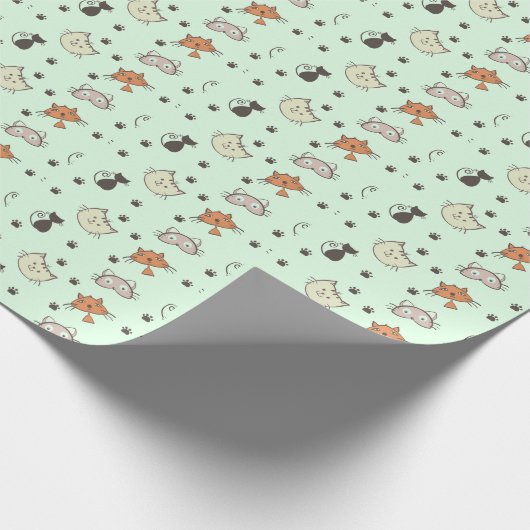 Kitty Cat Pattern Cadeaupapier (Hoek)