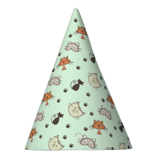 Kitty Cat Pattern Feesthoedjes (Rechts)