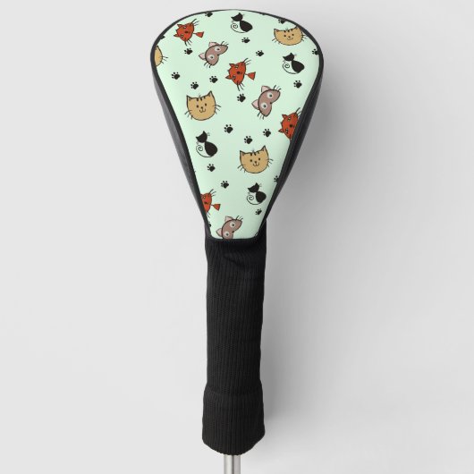 Kitty Cat Pattern Golfheadcover (Voorkant)