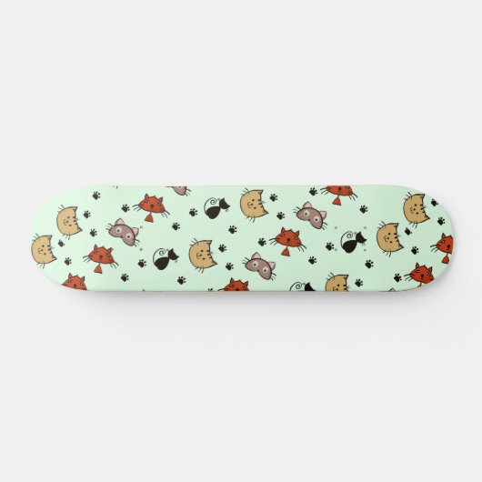 Kitty Cat Pattern Persoonlijk Skateboard (Horizontaal)