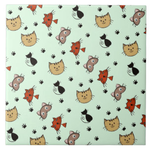Kitty Cat Pattern Tegeltje