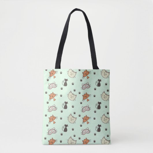 Kitty Cat Pattern Tote Bag (Voorkant)