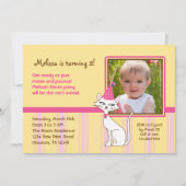 Kitty Cat Photo Birthday Party Invitation Kaart (Voorkant)