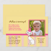 Kitty Cat Photo Birthday Party Invitation Kaart (Voorkant / Achterkant)