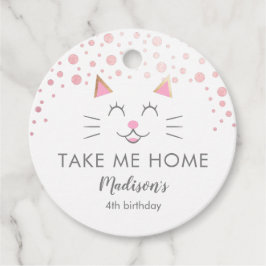 Kitty Cat Pink Breng me naar huis Bedankjes Labels