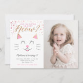 Kitty Cat Pink Gold Birthday Foto Kaart (Voorkant)