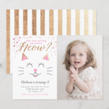 Kitty Cat Pink Gold Birthday Foto