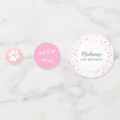 Kitty Cat Pink Gold Meisjes Verjaardag Confetti (Achterkanten)