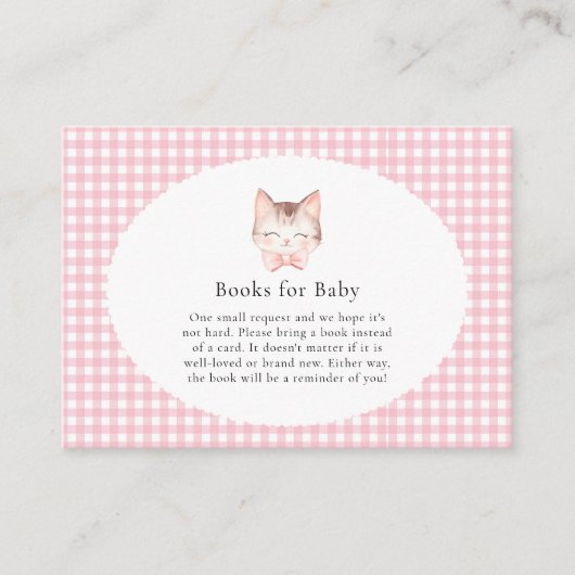 Kitty Cat Pink Spint-fect Baby Girl Baby shower Informatiekaartje (Voorkant)
