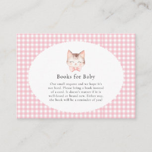 Kitty Cat Pink Spint-fect Baby Girl Baby shower Informatiekaartje